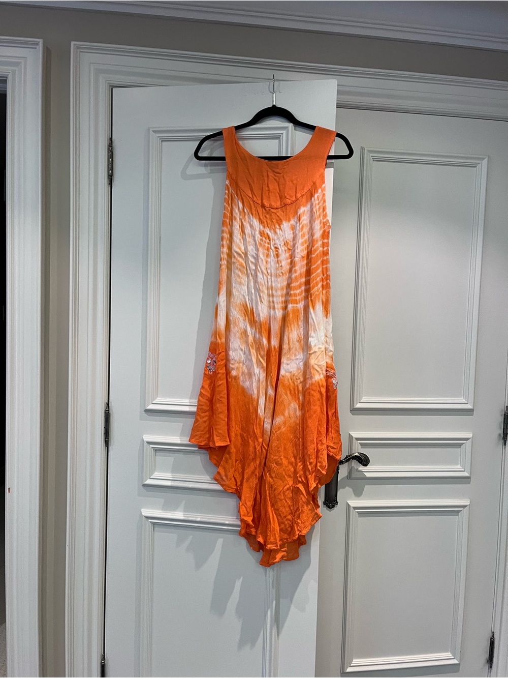 Orange and White Tie-Dye bathing suit cover up - Lightweight  , one size fit all
